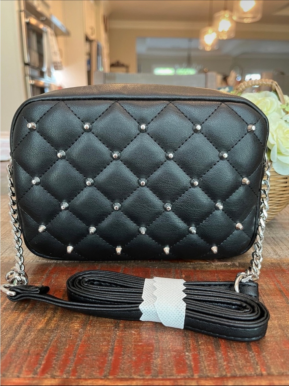 New REBECCA MINKOFF Quilted STUDDED CROSSBODY Bag/Purse!